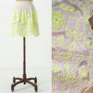 Anthro Boho Chic Neon Embellished Circle Skirt